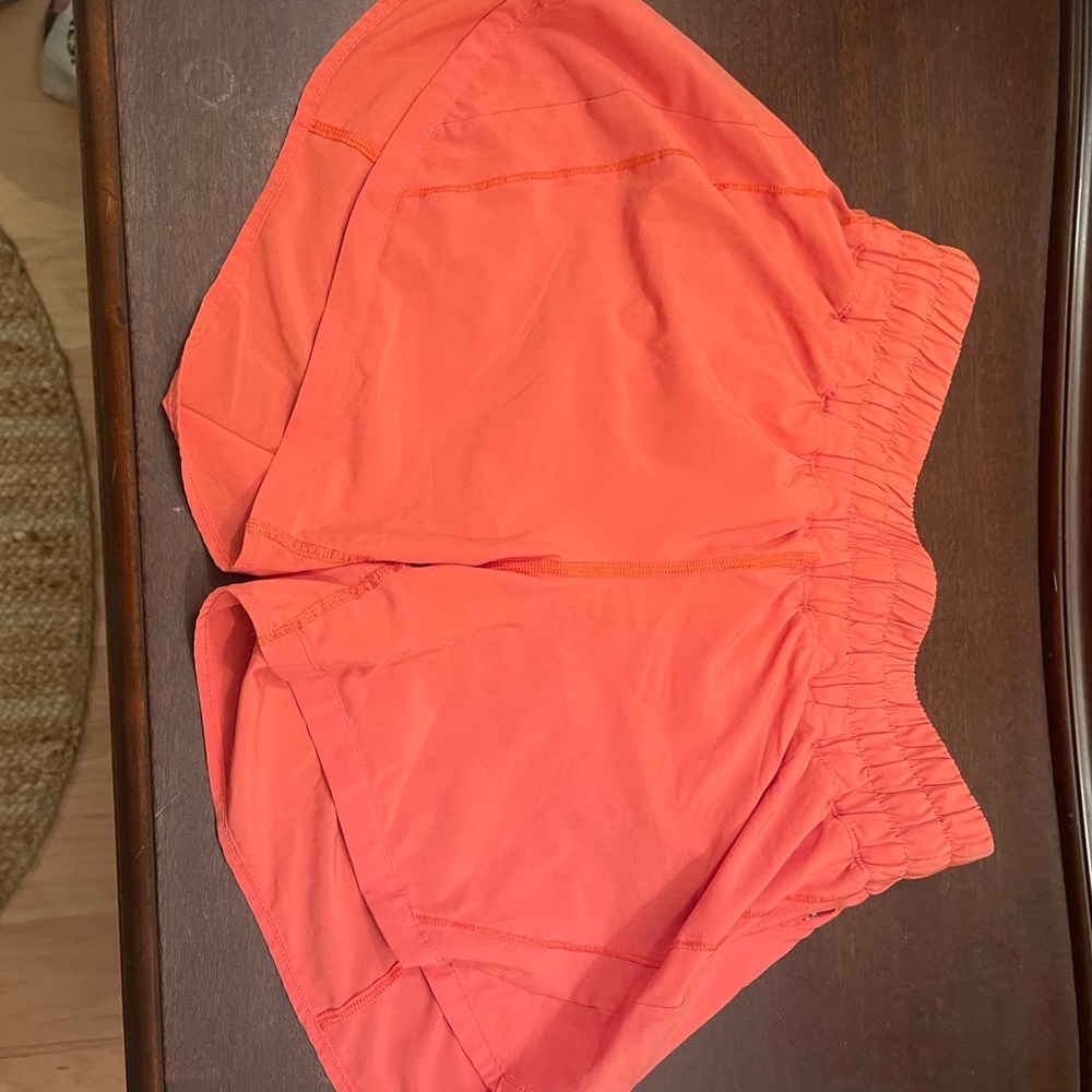 🔴CORAL LULULEMON TRACK THAT 5" SHORTS